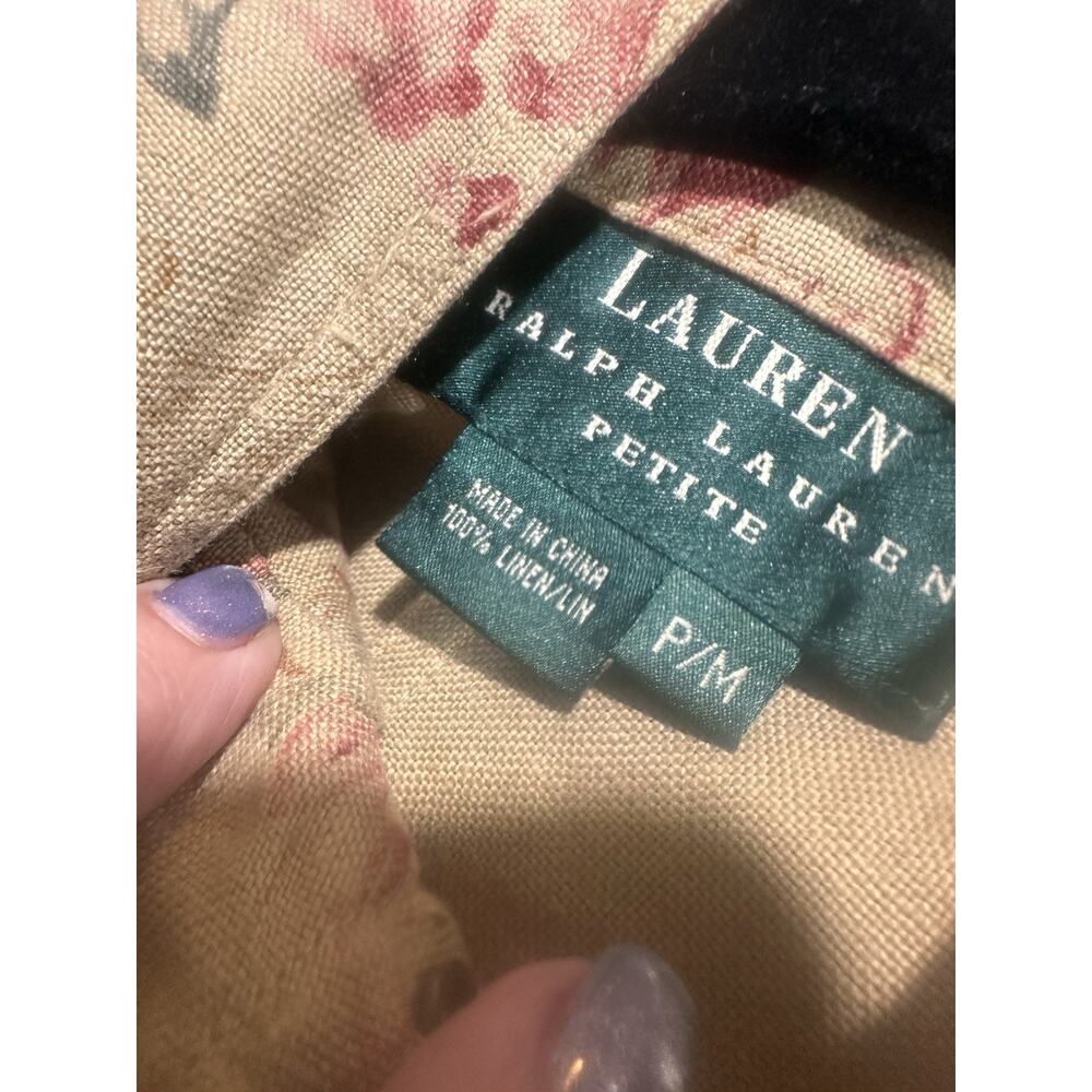 Ralph Lauren Chinese Rose Linen Jacket Vintage Med Green Label - Picture 9 of 10